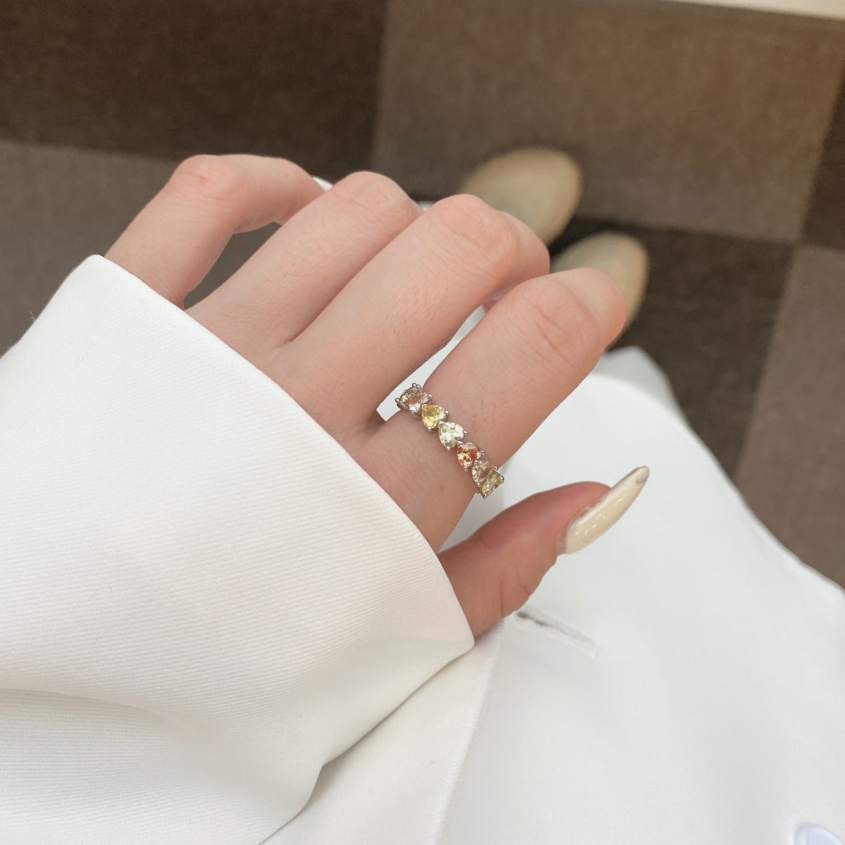 [RAFFINE]0.25 Carat Radiant Romance Heart Cut Lover Ring