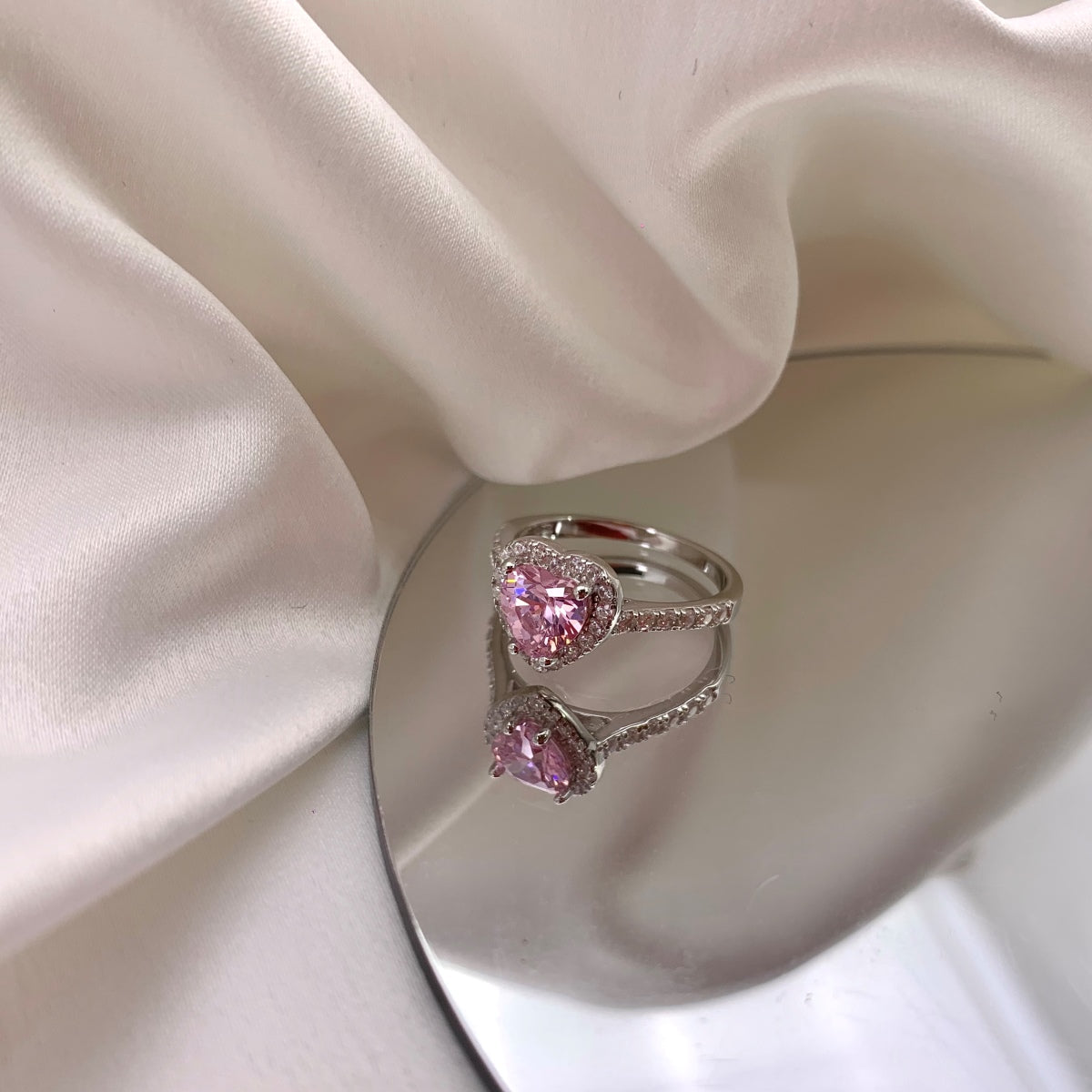 [RAFFINE]Eternity Splashy Romantic Heart Shape Lover Ring