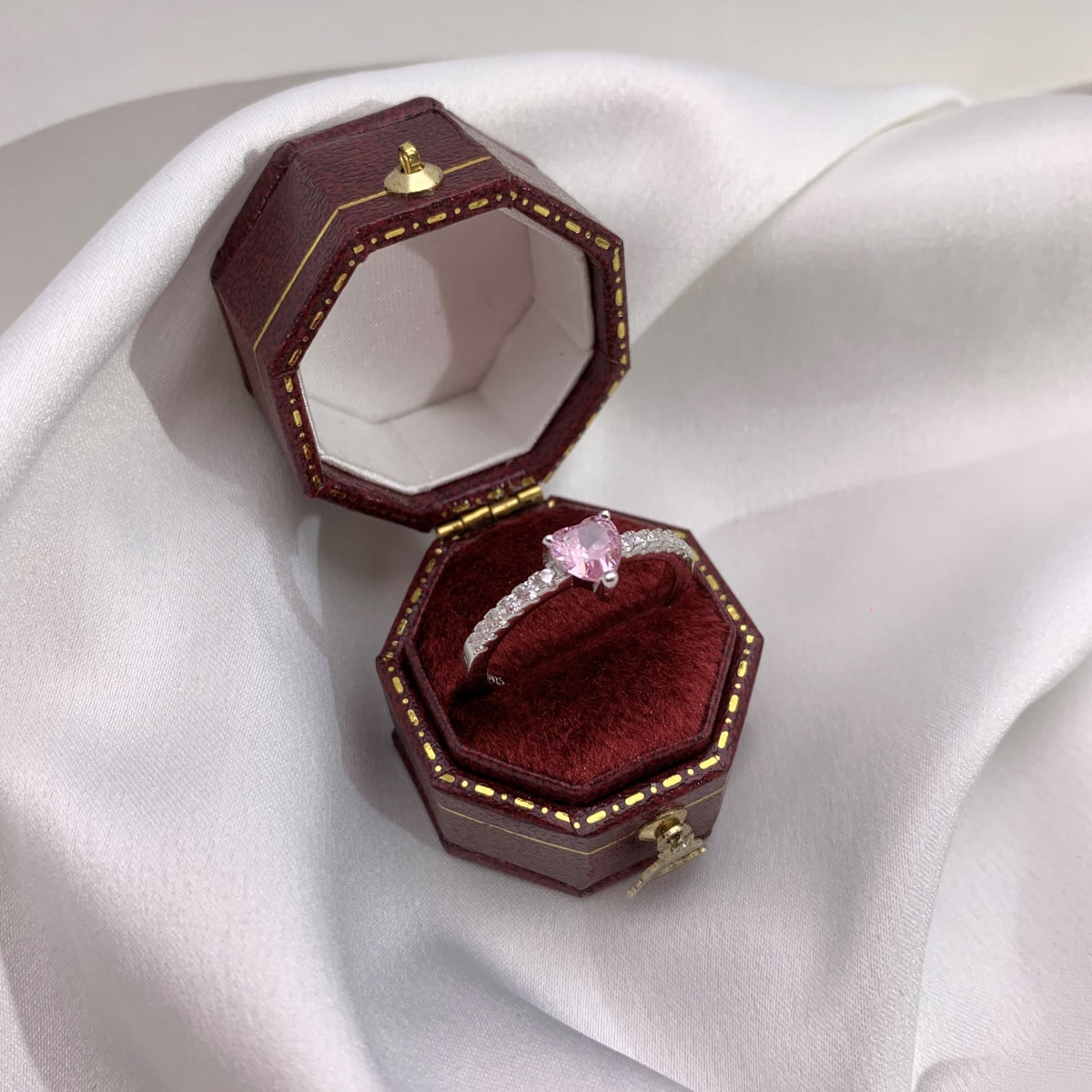 [RAFFINE]0.5 Carat CaratEternity Charming Heart Shape Lover Ring