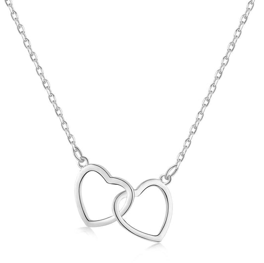 [RAFFINE]Collar de doble anillo de amor en plata de ley