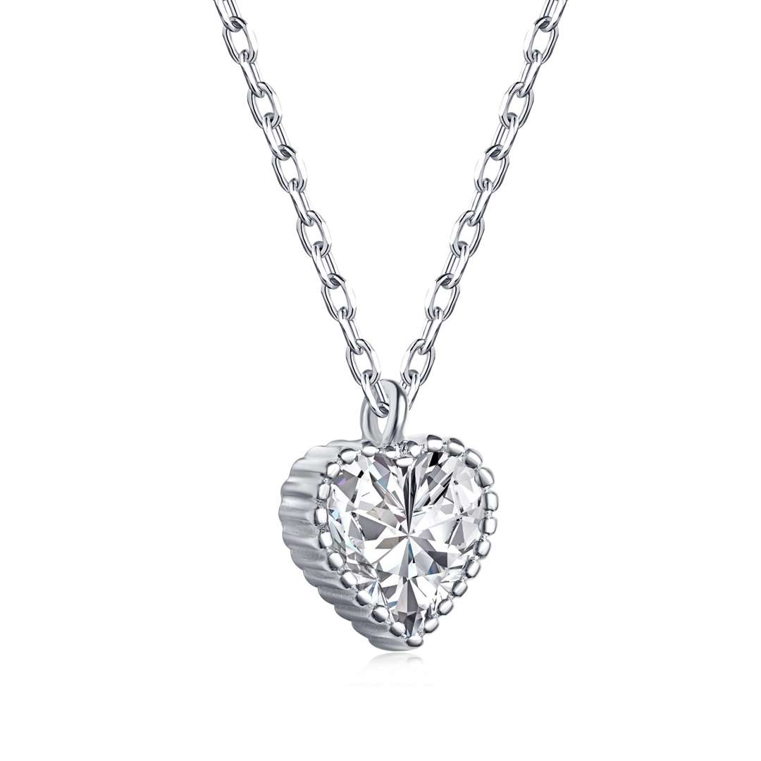 [RAFFINE]Collar con forma de corazón adornado