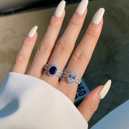[RAFFINE]1.5 Carat Dazzling Charming Oval Cut Banquet Ring