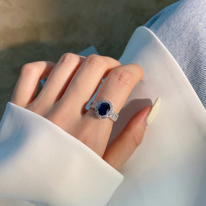 [RAFFINE]1.5 Carat Dazzling Charming Oval Cut Banquet Ring