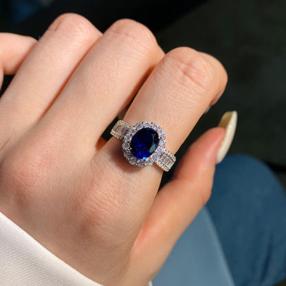 [RAFFINE]1.5 Carat Dazzling Charming Oval Cut Banquet Ring
