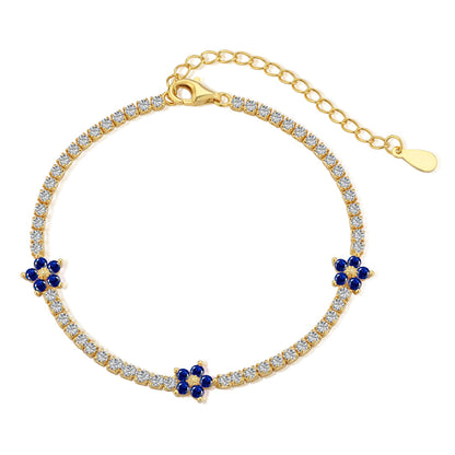 [RAFFINE]Sparkling Flower Shape Tennis Bracelet