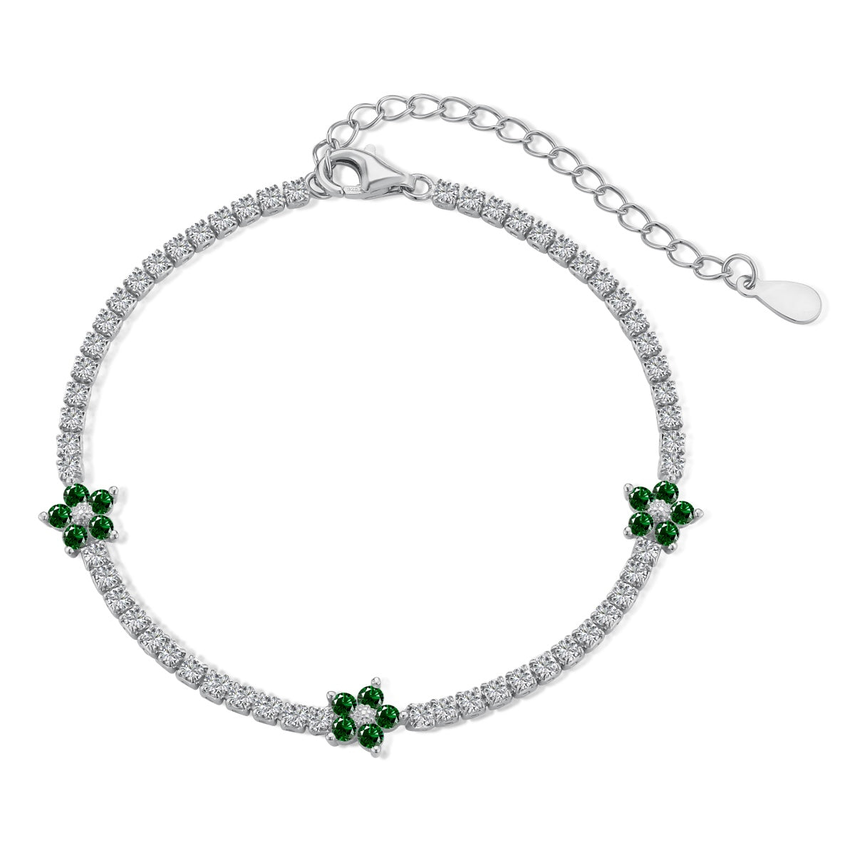 [RAFFINE]Sparkling Flower Shape Tennis Bracelet