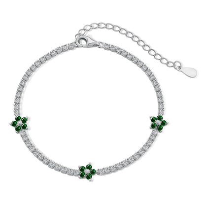 [RAFFINE]Sparkling Flower Shape Tennis Bracelet