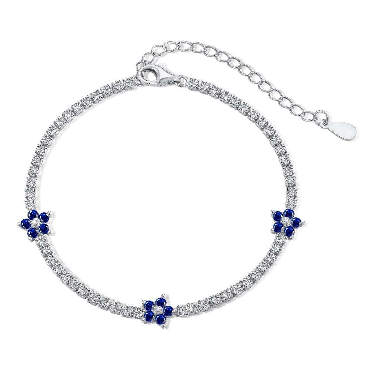 [RAFFINE]Sparkling Flower Shape Tennis Bracelet