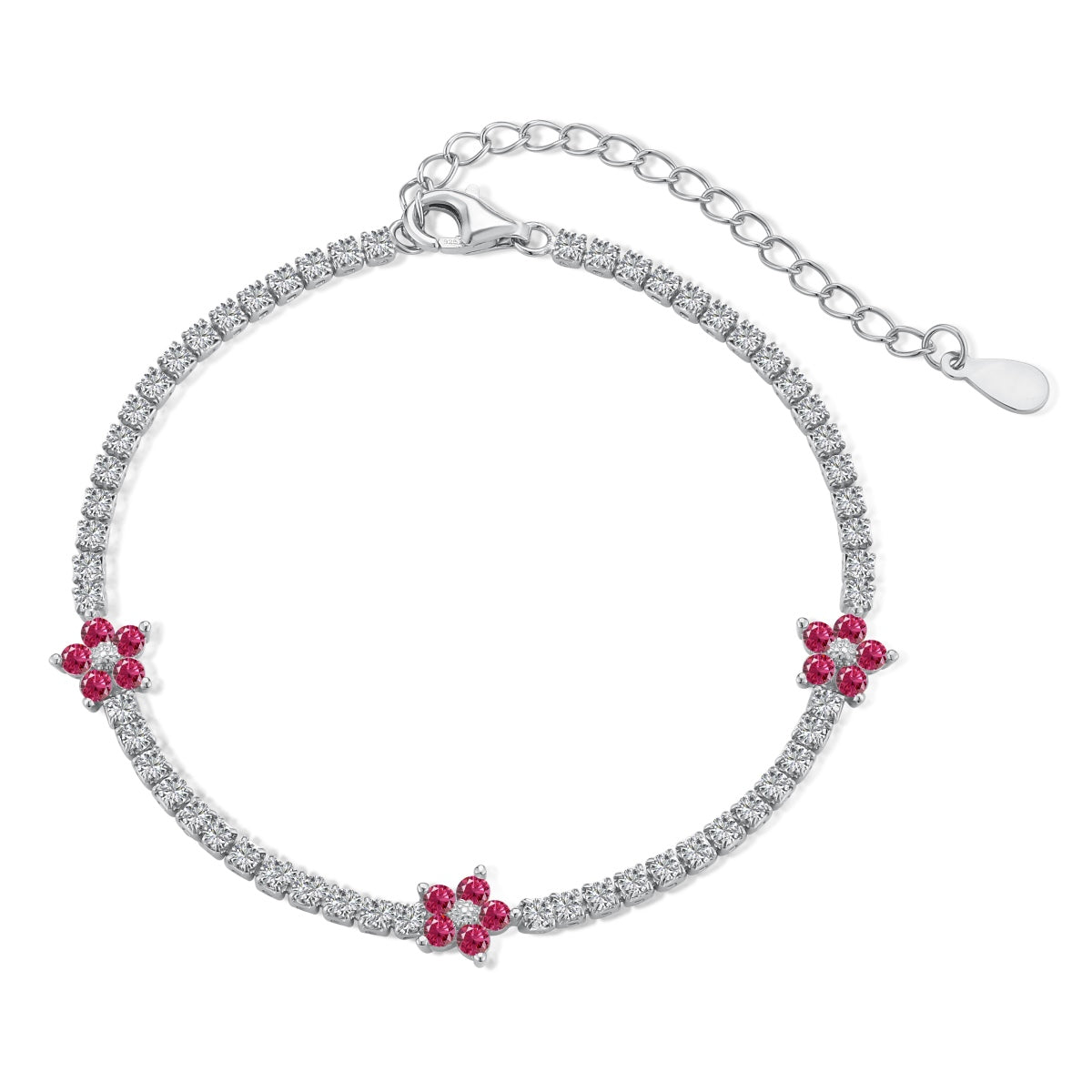 [RAFFINE]Sparkling Flower Shape Tennis Bracelet