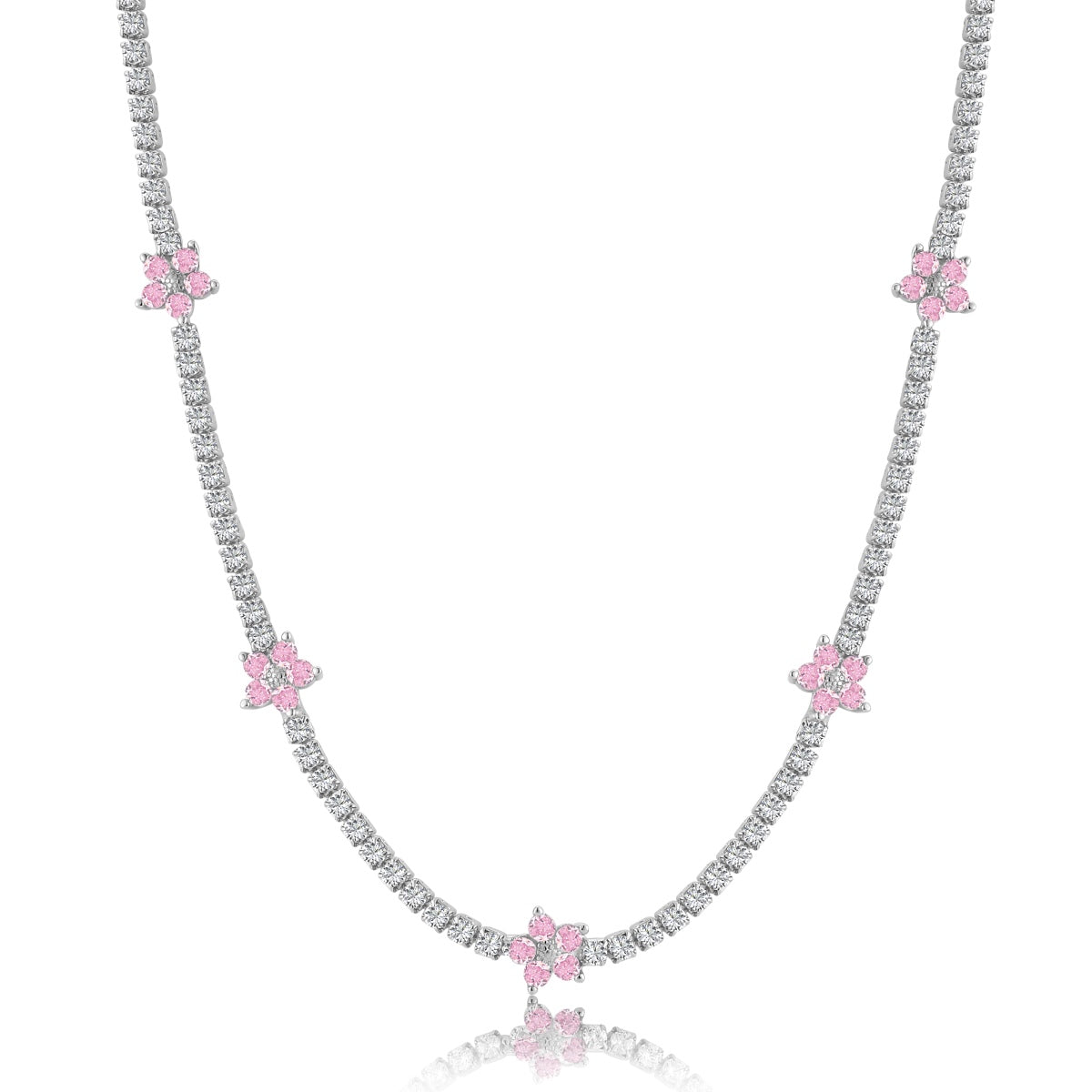 [RAFFINE]Luxurious Colorful Flower Tennis Necklace