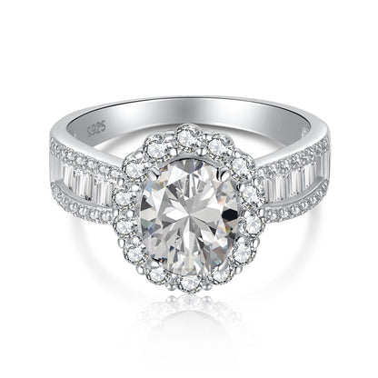[RAFFINE]1.5 Carat Dazzling Charming Oval Cut Banquet Ring