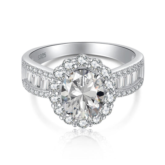 [RAFFINE]1.5 Carat Dazzling Charming Oval Cut Banquet Ring