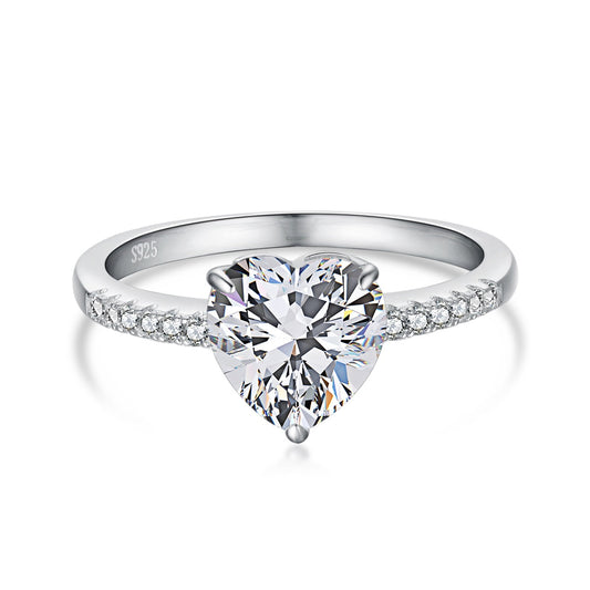[RAFFINE]2.0 Carat Dazzling Lustrous Heart Cut Lover Ring