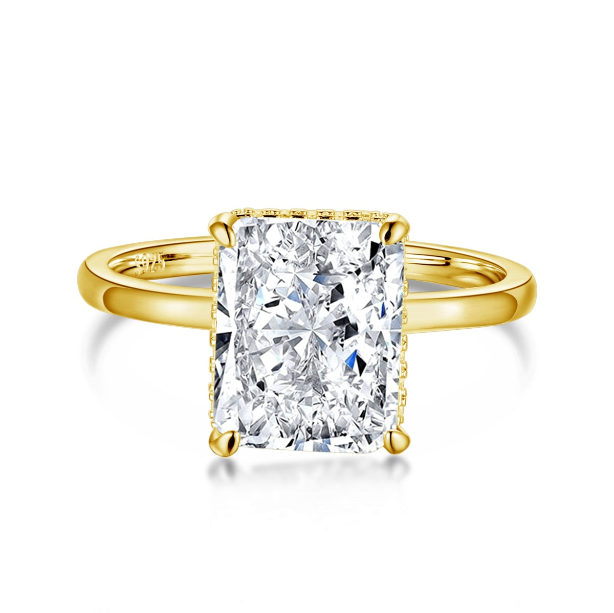 [RAFFINE]4.0 Carat Ornate Enchanting Radiand Cut Banquet Ring