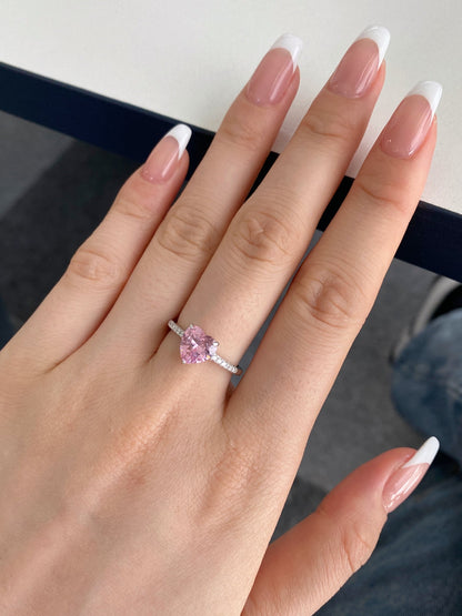 [RAFFINE]2.0 Carat Dazzling Lustrous Heart Cut Lover Ring
