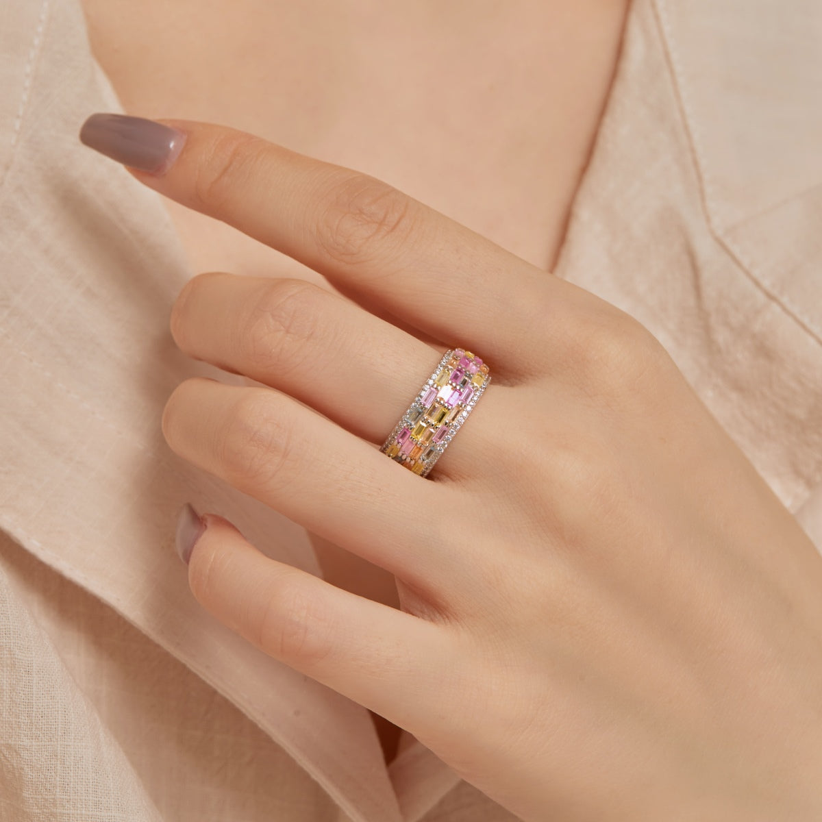 [RAFFINE]Radiant Colorful Radiant Cut Daily Ring