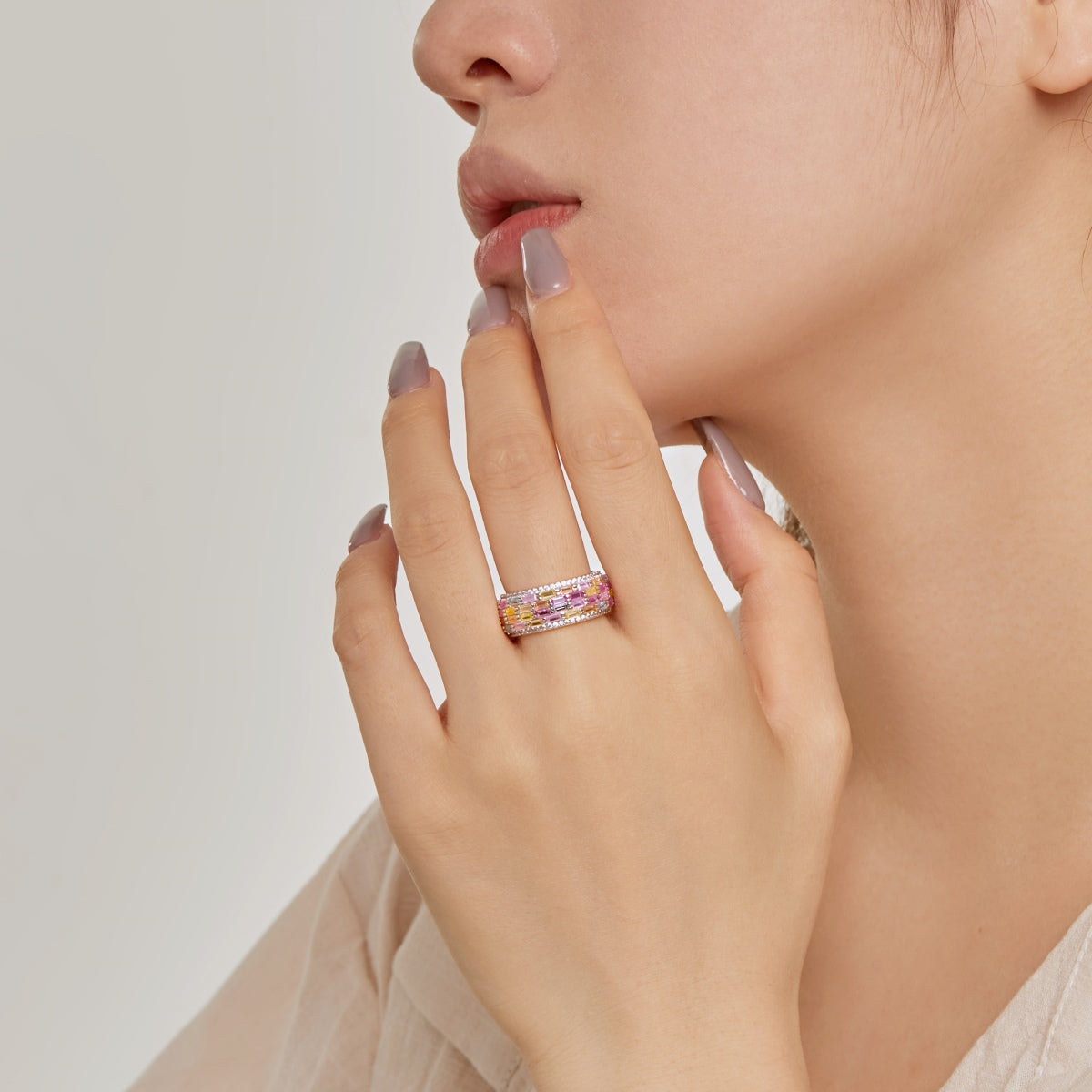 [RAFFINE]Radiant Colorful Radiant Cut Daily Ring