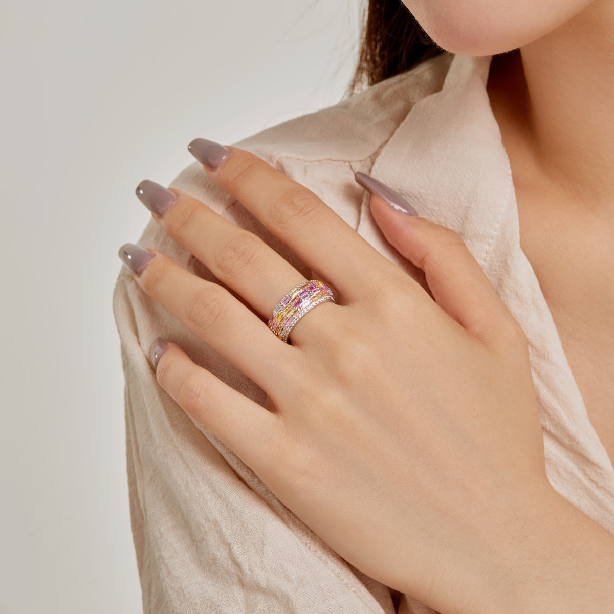 [RAFFINE]Radiant Colorful Radiant Cut Daily Ring
