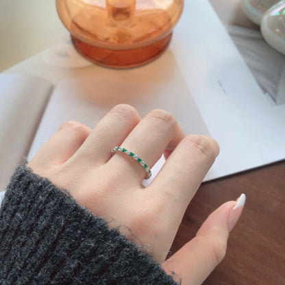 [RAFFINE]Exquisite Colorful Round Cut Tennis Ring