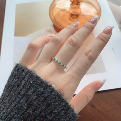 [RAFFINE]Exquisite Colorful Round Cut Tennis Ring
