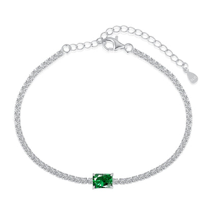 [RAFFINE]Pulsera de banquete con corte esmeralda único de 1,0 quilates