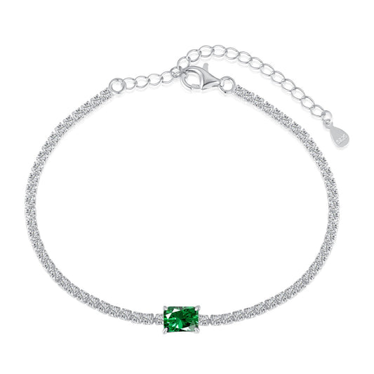 [RAFFINE]1.0 Carat Unique Emerald Cut Banquet Bracelet