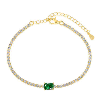 [RAFFINE]Pulsera de banquete con corte esmeralda único de 1,0 quilates