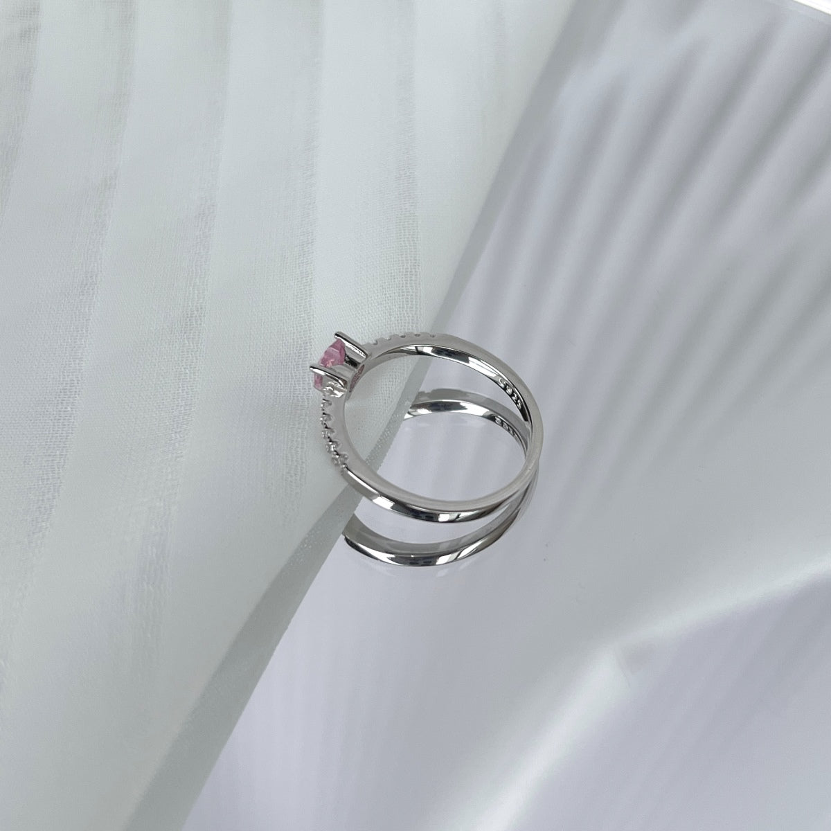 [RAFFINE]0.5 Carat CaratEternity Charming Heart Shape Lover Ring