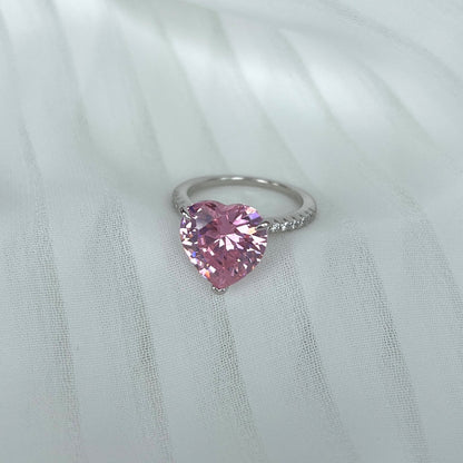 [RAFFINE]6.0 Carat Luxurious Sparkling Romantic Heart Cut Lover Ring