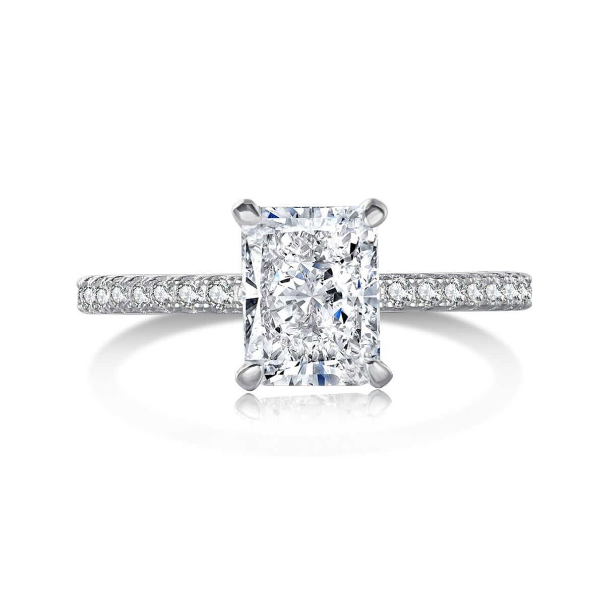 [RAFFINE]2.0 Carat Dazzling Sparkling Radiant Cut Party Ring