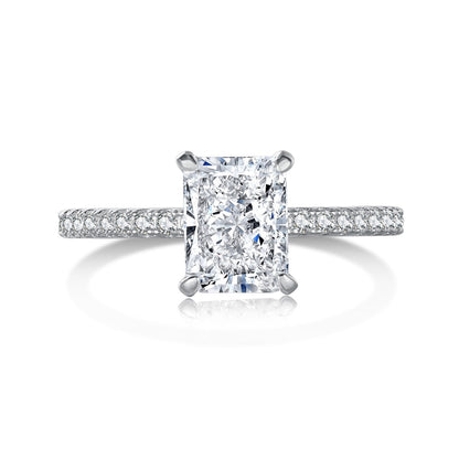 [RAFFINE]2.0 Carat Dazzling Sparkling Radiant Cut Party Ring