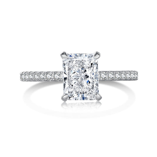 [RAFFINE]2.0 Carat Dazzling Sparkling Radiant Cut Party Ring