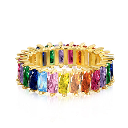 [RAFFINE]Unique Colorful Radiant Cut RIng