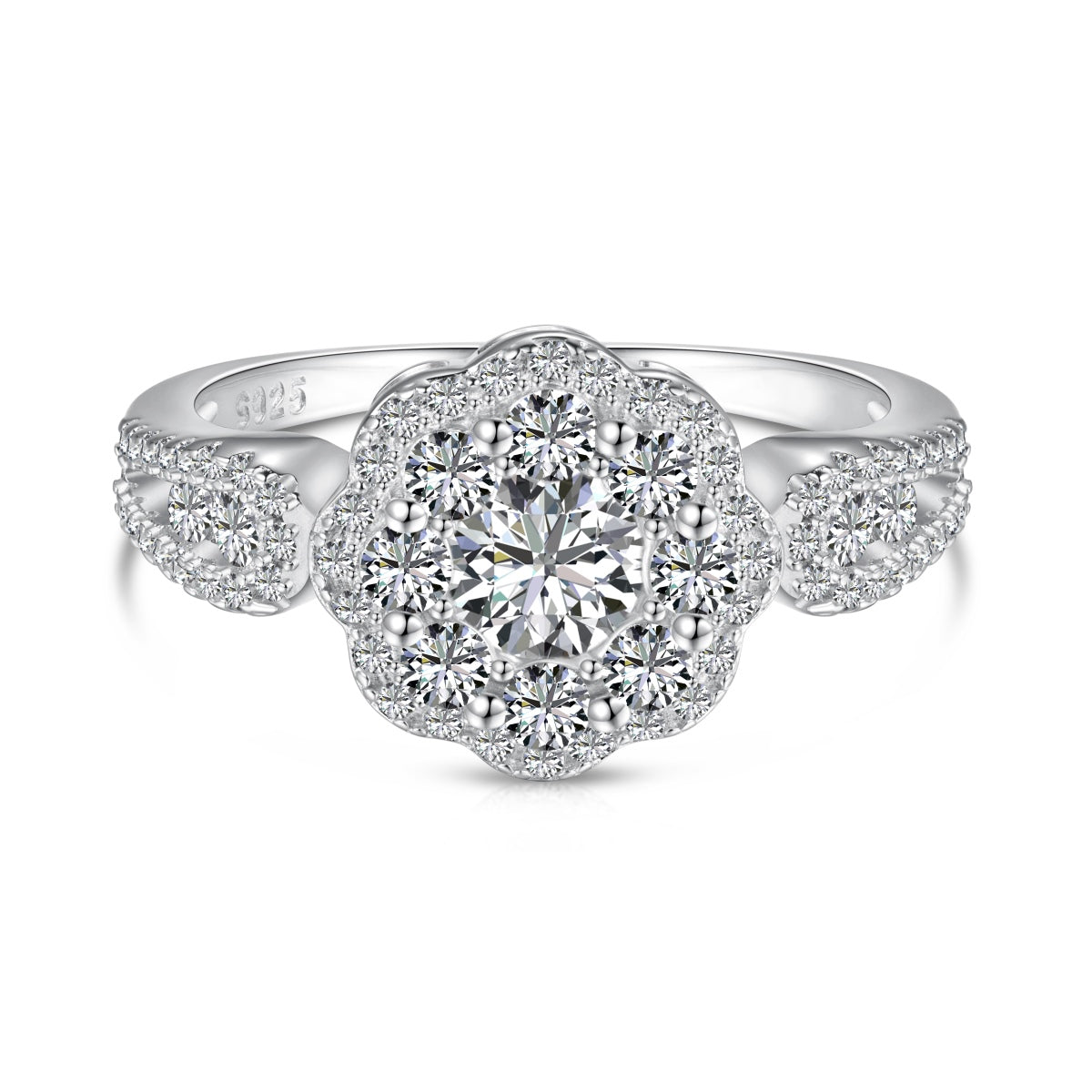 [RAFFINE]Delicate Colorful Round Cut Flower Shape Wedding Ring