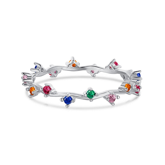 [RAFFINE]Radiant Colorful Round Cut Daily Ring