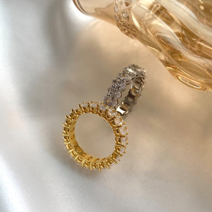 [RAFFINE]Ornate Oval Cut Tennis Ring