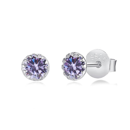 [RAFFINE]Sparkling Colorful Round Shape Earrings