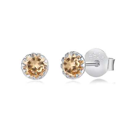 [RAFFINE]Sparkling Colorful Round Shape Earrings