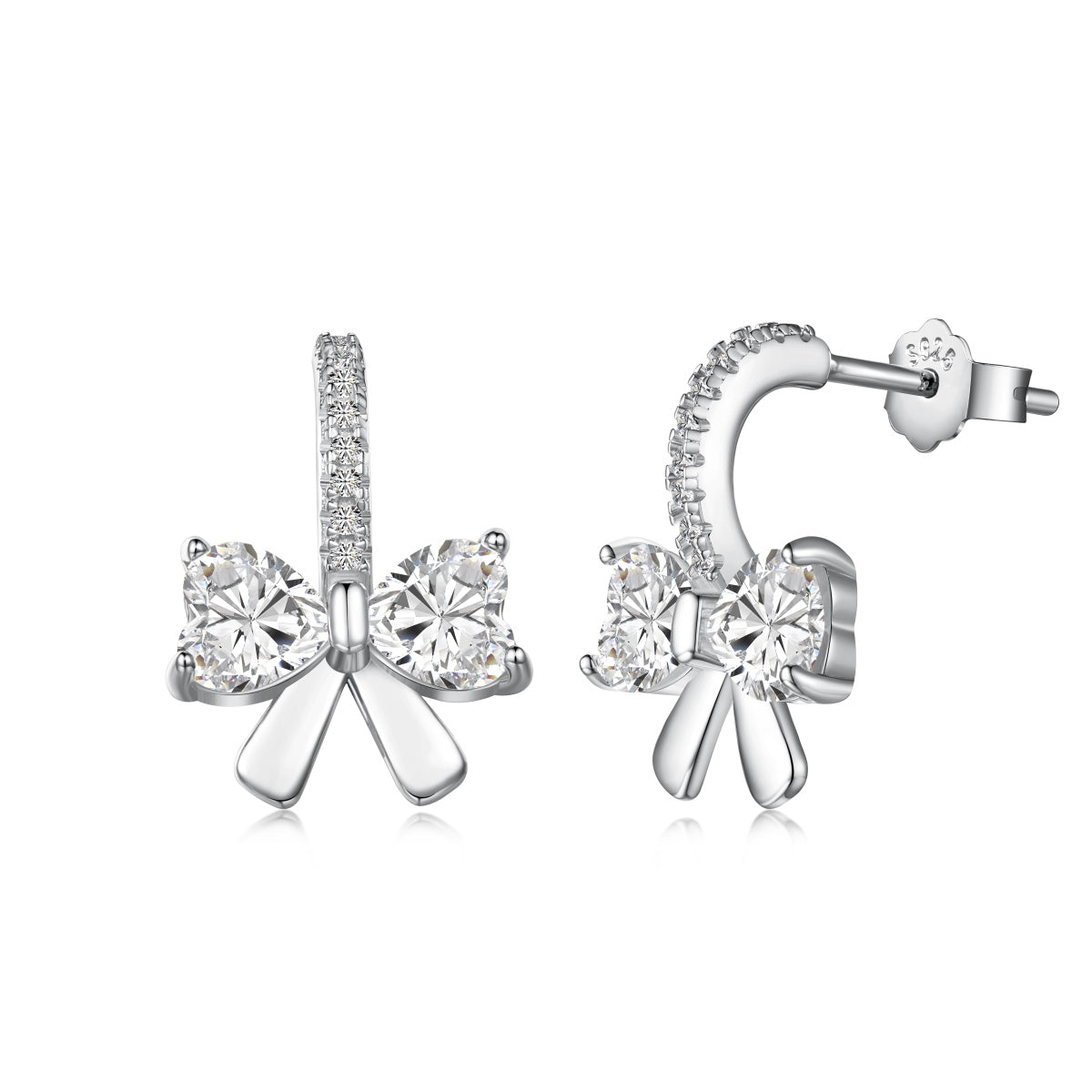 [RAFFINE] Exquisitos pendientes con diseño de lazo en forma de corazón