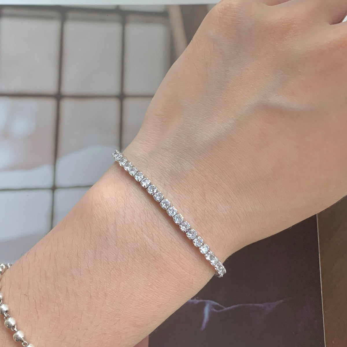[RAFFINE]Sparkling Round Cut Daily Bracelet
