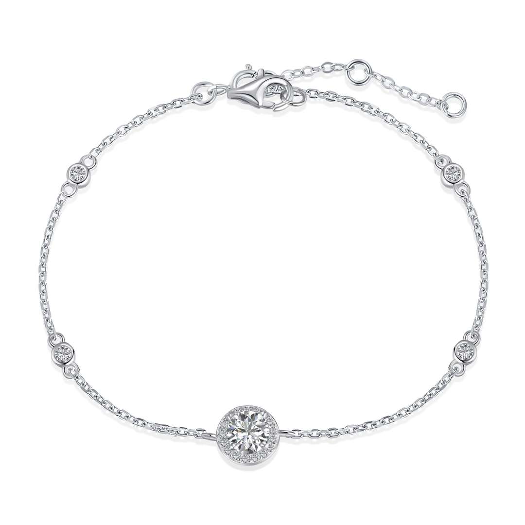 [RAFFINE]Dazzling Round Cut Shape Bracelet