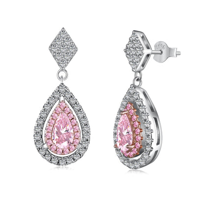 [RAFFINE]Pendientes de banquete con delicadas gotas de agua adornadas