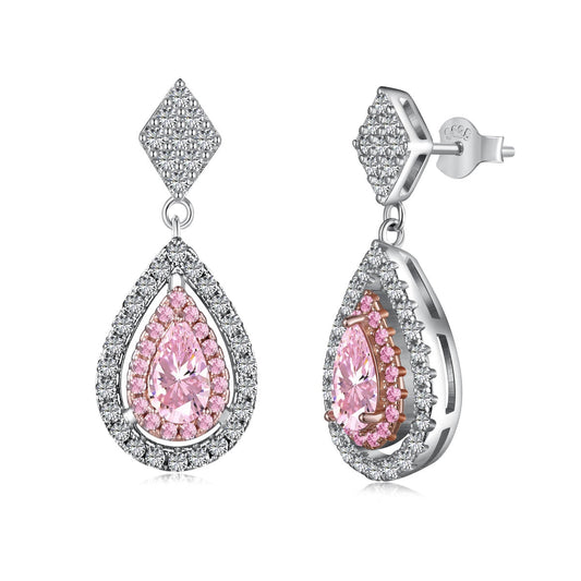 [RAFFINE]Pendientes de banquete con delicadas gotas de agua adornadas