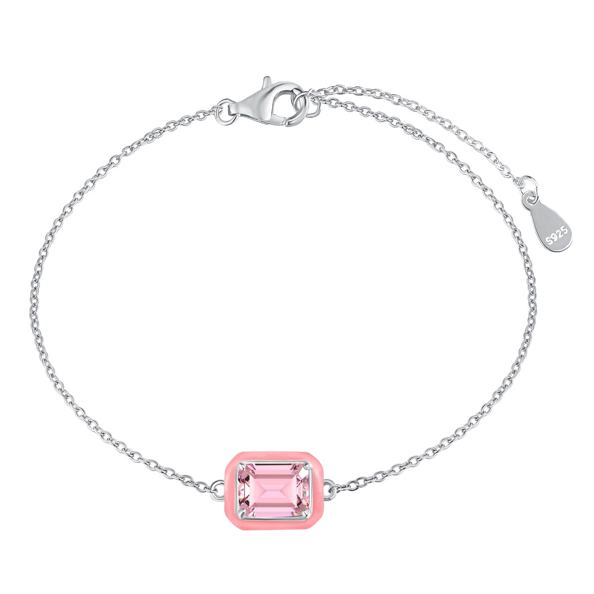 [RAFFINE]2.0 Carat Sparkling Colorful Emerald Cut Daily Bracelet