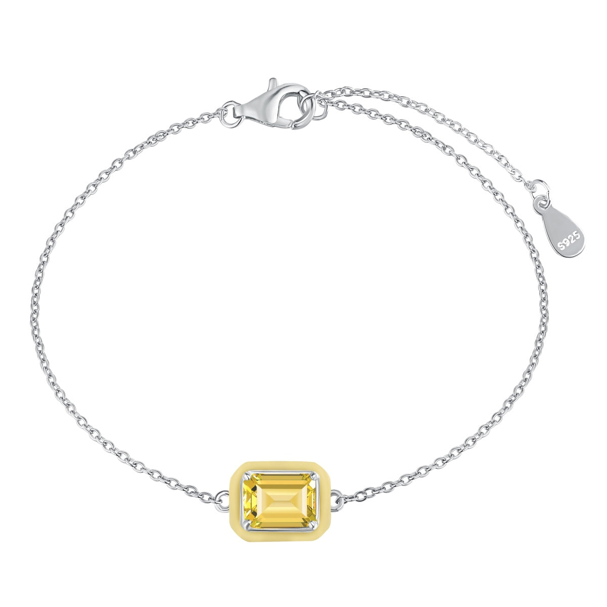 [RAFFINE]2.0 Carat Sparkling Colorful Emerald Cut Daily Bracelet