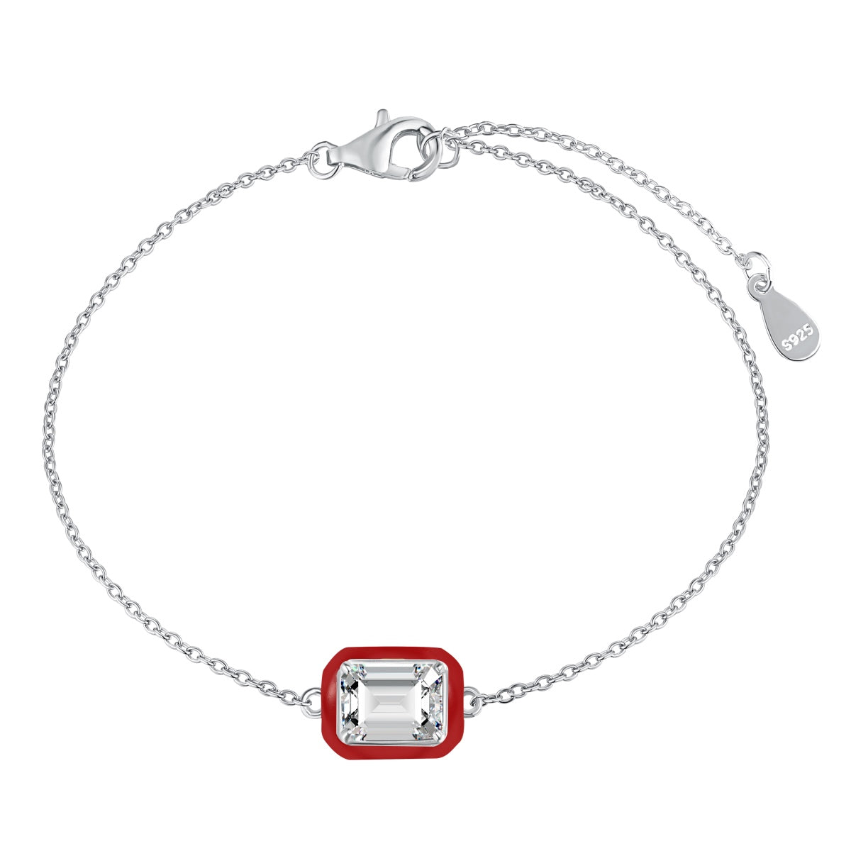 [RAFFINE]2.0 Carat Sparkling Colorful Emerald Cut Daily Bracelet