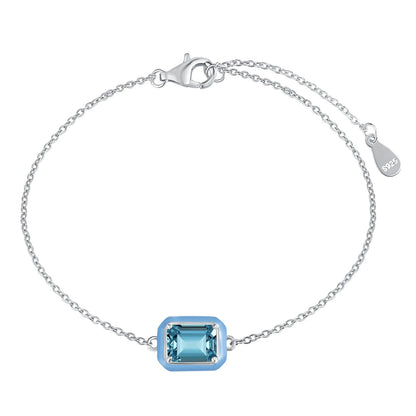 [RAFFINE]2.0 Carat Sparkling Colorful Emerald Cut Daily Bracelet