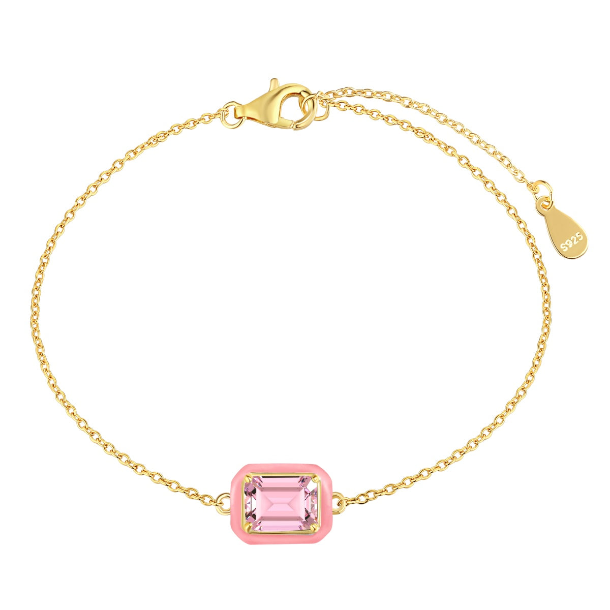 [RAFFINE]2.0 Carat Sparkling Colorful Emerald Cut Daily Bracelet