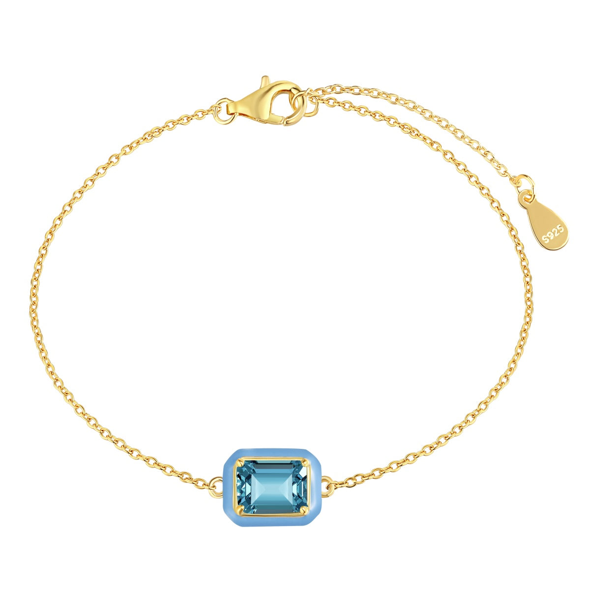 [RAFFINE]2.0 Carat Sparkling Colorful Emerald Cut Daily Bracelet