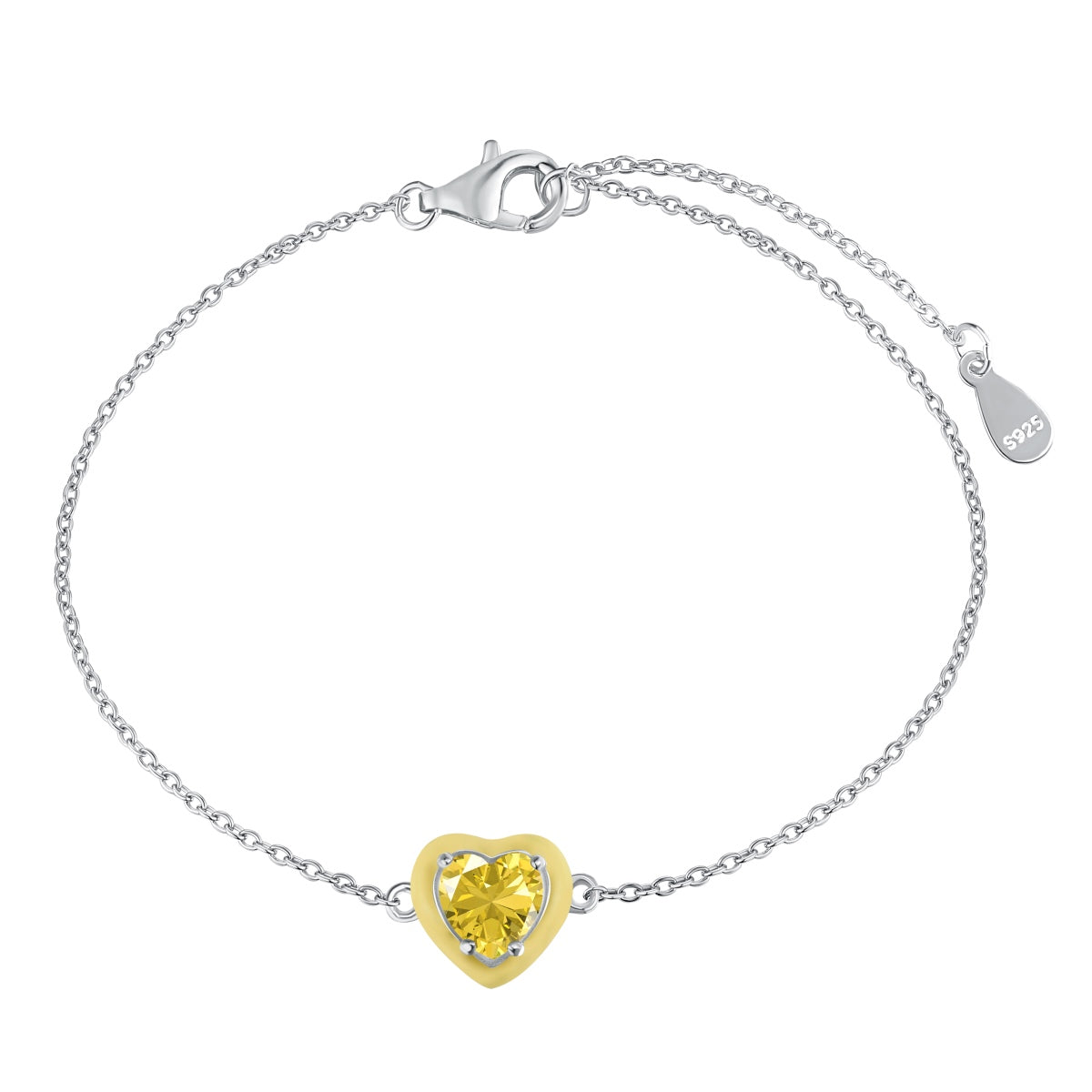 [RAFFINE]Sparkling Romantic Heart Shape Lover Bracelet